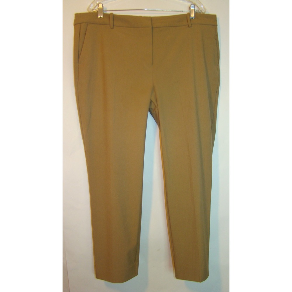 J. Crew Ruby Crop Pants Chino Khaki Stretch High Rise Ankle Size 18  D133